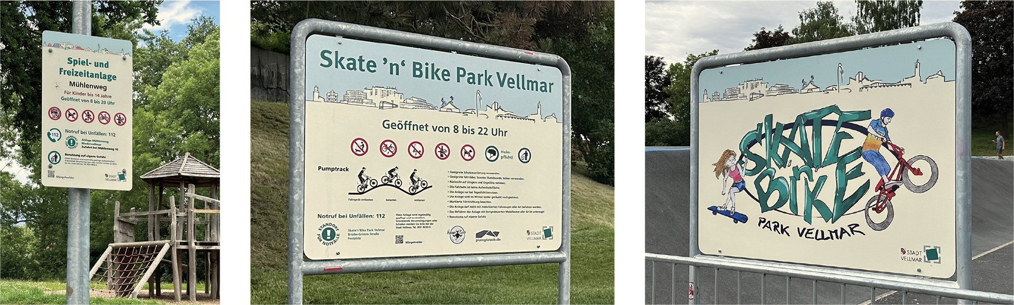 Spielplatz-Skate-n-Bike-Schilder